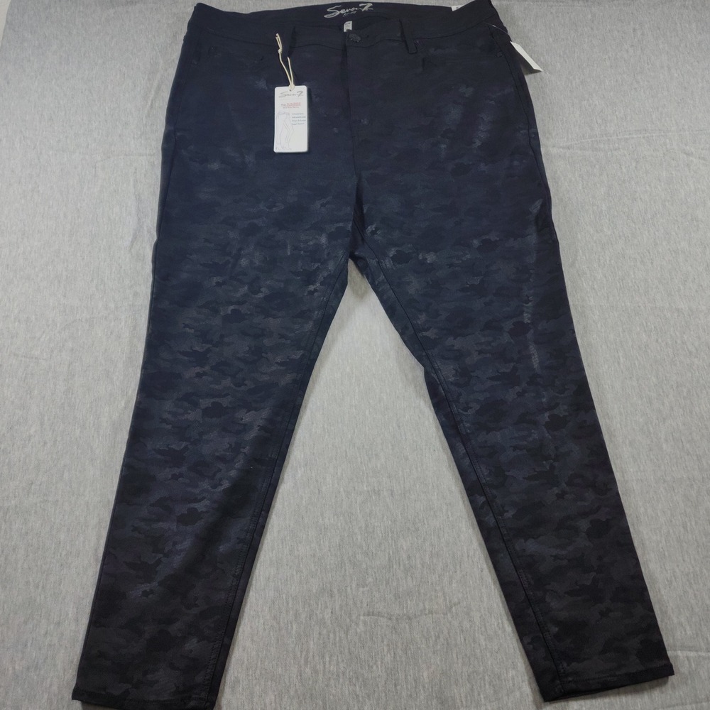 Seven7 Womens Plus Size 22W Sunrise Camo Mid Rise Skinny Pants Stretch NWT